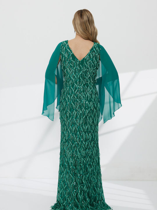 Summer Maxi Dress for Wedding and Christening Green G25130 005