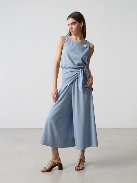 Damen Hellblaues Satz mit Hose
