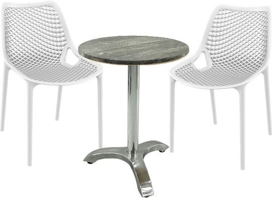 Set Sala De Mese 3 Piese Alb Set Sala De Mese 3 Piese Alb
