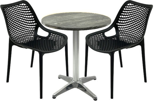 Set Sala De Mese 3 Piese Negru Set Sala De Mese 3 Piese Negru
