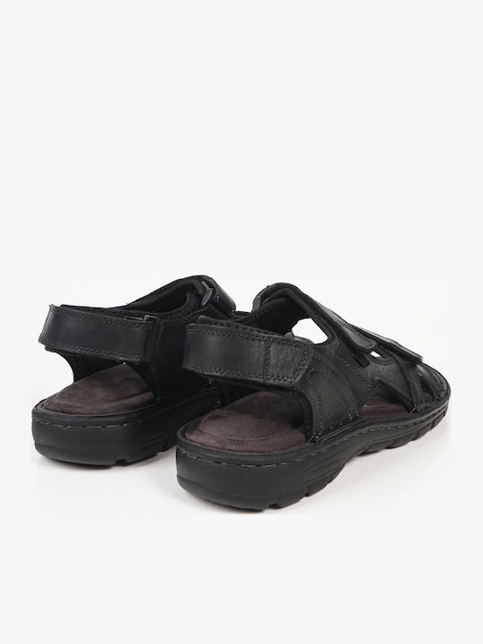 Leather Men's Sandals In Black Color