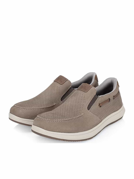 Leather Men's Casual Beige Shoes