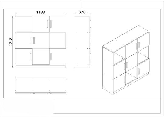 Set Colțar Birou 7 Bucăți - Nuc/Antersit 140x60x73.8cm