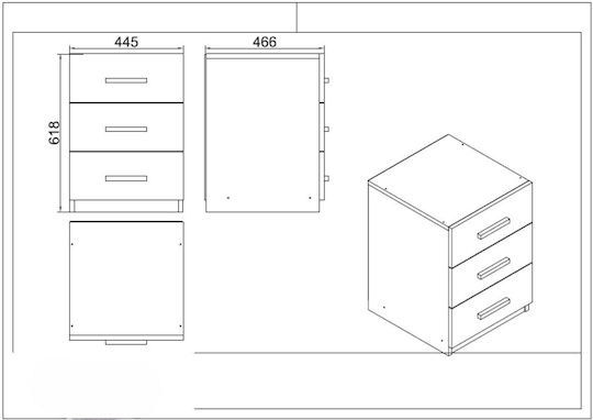 Set Colțar Birou 7 Bucăți - Nuc/Antersit 140x60x73.8cm