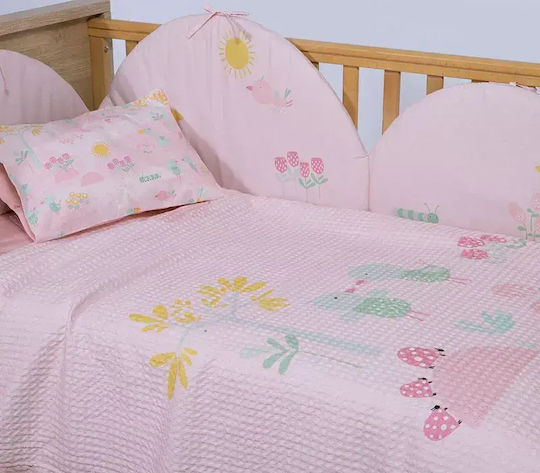 Nef-Nef Homeware Spring Happiness Standard Gitterbettumrandung für die Leitplanken der Kinde Rosa 40cm