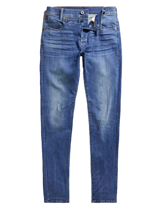 D-Staq 5-PKT Men's Elastic Jeans Pants with Slim Narrow Fit Blue