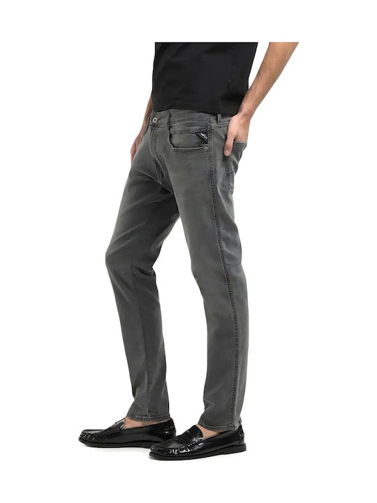 Anbass Ανδρικό Παντελόνι Τζιν Ελαστικό με Skinny Εφαρμογή Γκρι