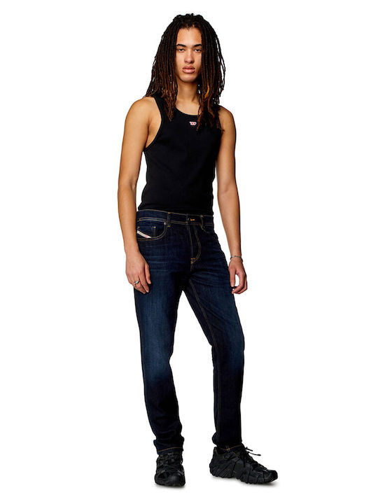 Men's Jeans Pants Elastic Blue