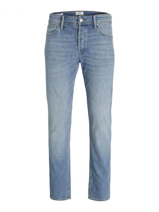 Mike Men's Jeans Pants with Regular Tapered Fit Blue Denim
