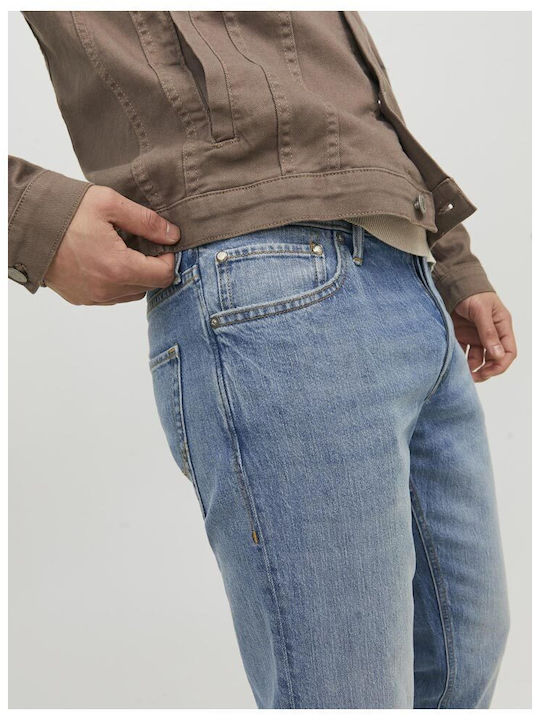Mike Men's Jeans Pants with Regular Tapered Fit Blue Denim