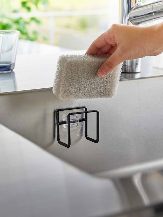 Yamazaki Sponge Holder Made of Black Stainless Steel 6cm