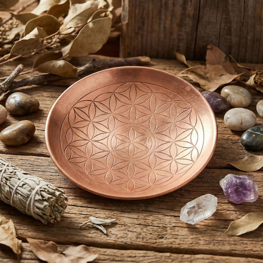Placă De Oferire Din Cupru Copper Offering Plate Flower Life 15cm