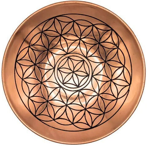Χάλκινο Πιάτο Προσφοράς Copper Offering Plate Flower Life 15cm