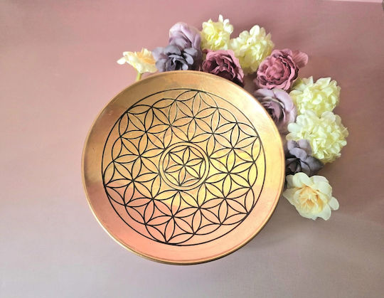 Χάλκινο Πιάτο Προσφοράς Copper Offering Plate Flower Life 15cm