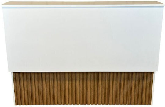 SteweHome Büroempfang Weiß Mit Rautenförmiger Holzfront 140x80x105cm