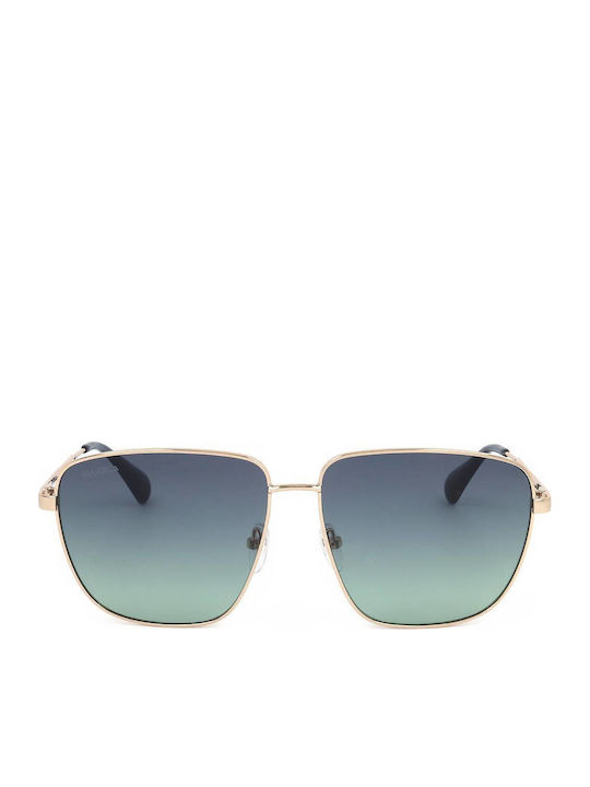 Max & Co Men's Sunglasses with Gold Metal Frame and Blue Gradient Lens MO0041 28W