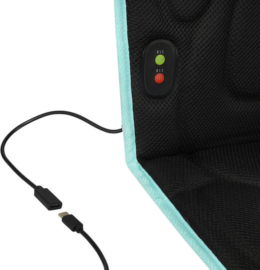 Medivon Massage Mat for Neck Back and Body with Vibration and Heating Function Black