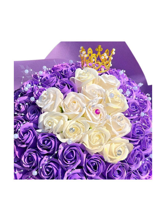 Royal Lila Blumenstrauß 101 Seifenrosen Dekorative Accessoires 40 Cm