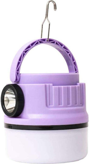 Led Camping Flashlight Portable Solar Usb Charging Purple Z-tools Zts 9001