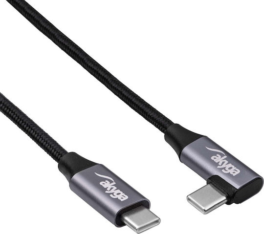 Angled Usb Type C Usb Type C Cable 30cm Ak-usb-53 60w Braided