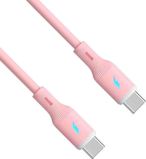 USB Type-C Кабел USB Type-C 1м Ak-usb-66 60W Силикон Розов