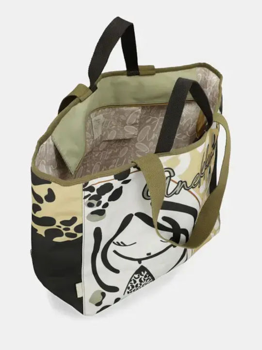 Set mit Damen-Schultertasche aus Rattan Braun