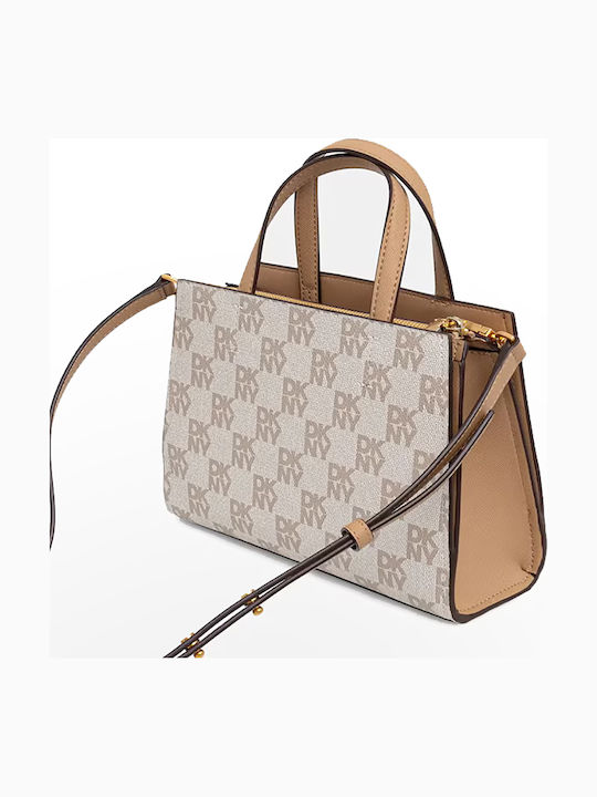 Avril Satchel Δερμάτινη Γυναικεία Τσάντα Χειρός Μπεζ