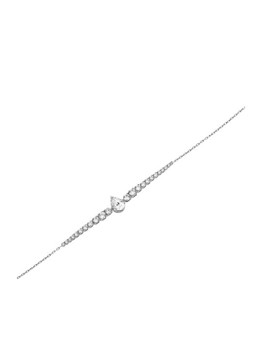 Damentrailing Rosette aus Weißgold 9K mit Zirkon 19cm Damentrailing Rosette aus Weißgold 9K mit Zirkon 19cm