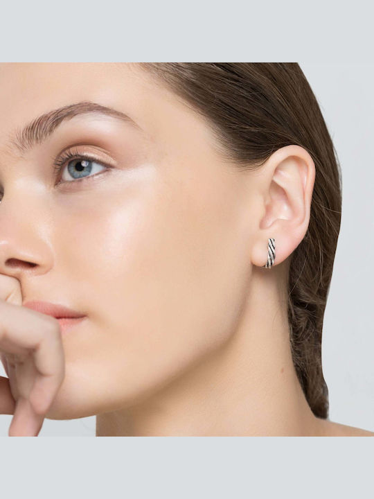 Small Stud Earrings Handmade Oxidized Silver 925