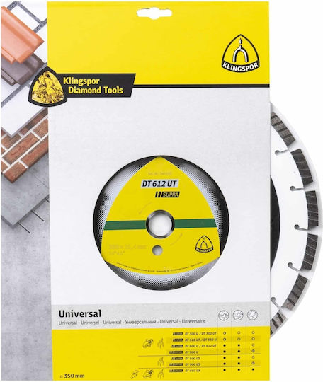Klingspor Dt 612 Ut Turbo Disc De Tăiere Cu Diamant 350 X 25.4mm Ext 340230
