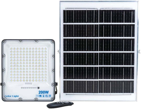Στεγανός Ηλιακός Προβολέας LED 200W με Τηλεχειριστήριο IP66