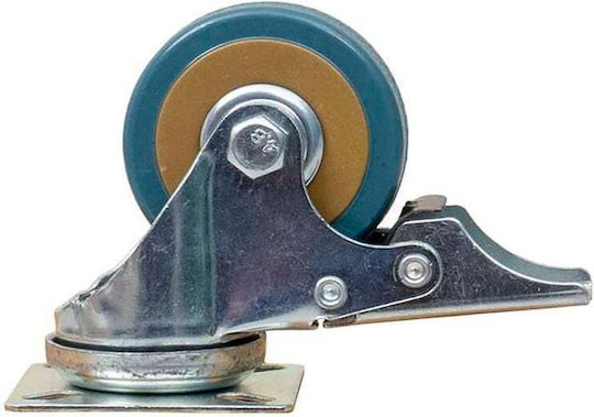 Möbelrad Gummirad Drehend mit Bremse 2 Zoll Blau Z-tools Zts 8118
