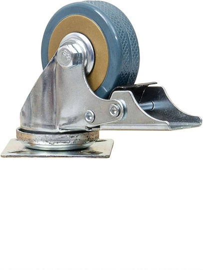 Möbelrad Gummirad Drehend mit Bremse 2 Zoll Blau Z-tools Zts 8118