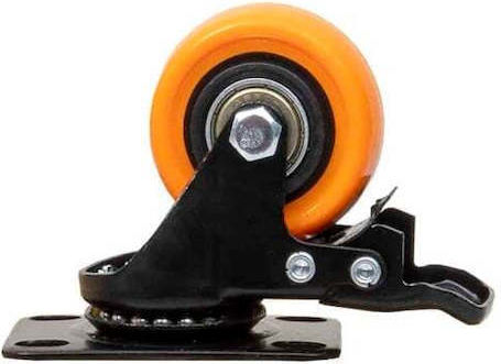 Möbelrad Gummi Rollen Drehend mit Bremse 2 Zoll Orange Z-tools Zts 8127