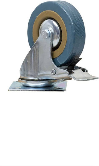 Furniture Wheel Rubber Caster Swivel Brake 3 Inch Blue Z-tools Zts 8124