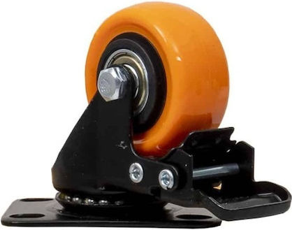 Möbelrad Gummi Rollen Drehend mit Bremse 2 Zoll Orange Z-tools Zts 8127