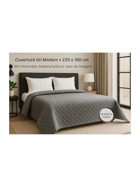 Single Gray Coverlet 160x220cm
