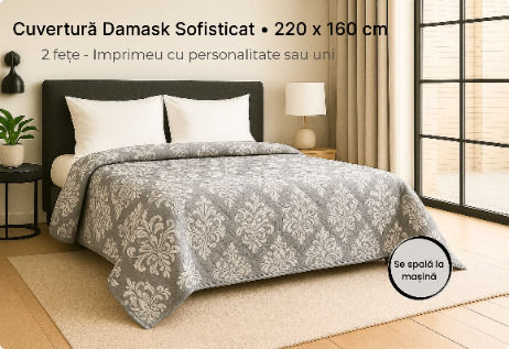 Obro Tagesdecken Einzeln Grau Damast 160x220cm