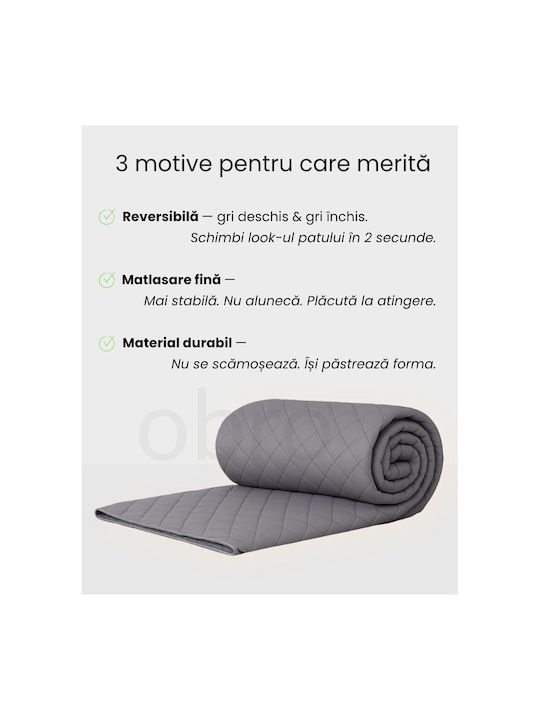 Single Gray Coverlet 160x220cm