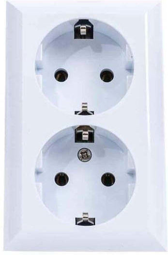 Double Socket Cp Pt Quatric 16a 250v Qc-6-0311