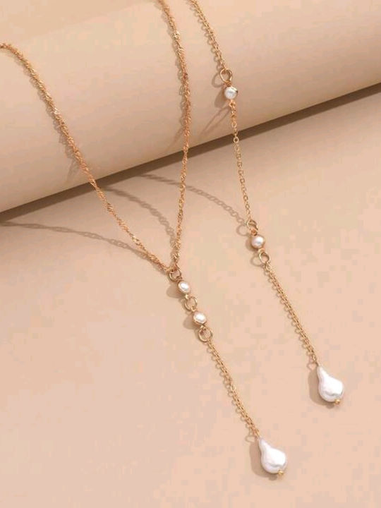 Tatu Moyo Gold Plated Necklace With Pearls