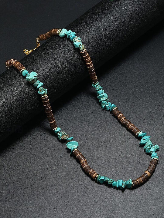 Elegant Vergoldete Halskette mit Braunen Steinen