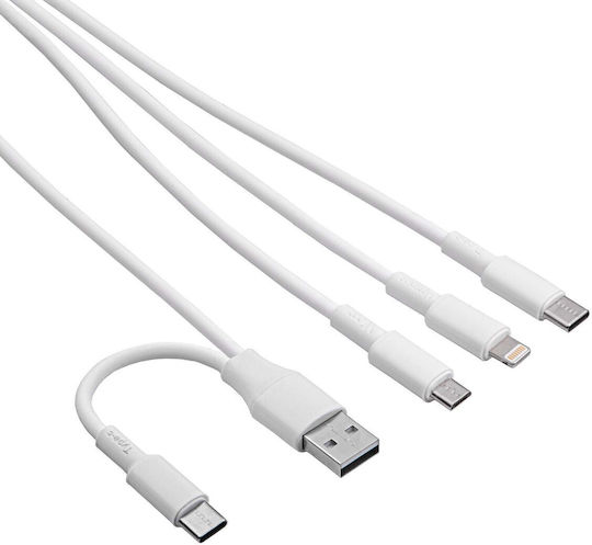 Usb Кабел A + Usb Type C Usb Type C + Usb Micro B + Lightning 1.2m Ak-usb-52