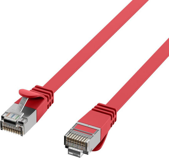 EFB Flat U/FTP (STP) Cat.6a (Gigabit) Καλώδιο Δικτύου Ethernet 0.15m Κόκκινο