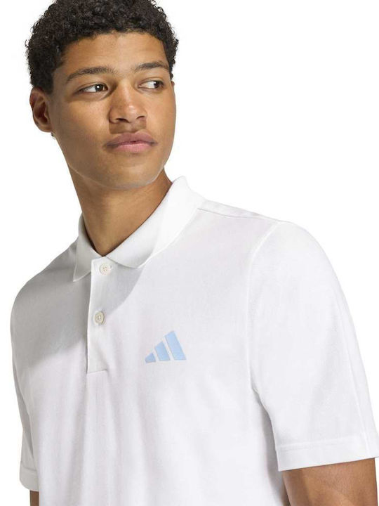 M Pique Polo Short Sleeve White Blouse