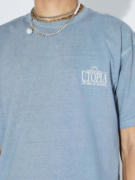 T-shirt Washed Blue Utopia