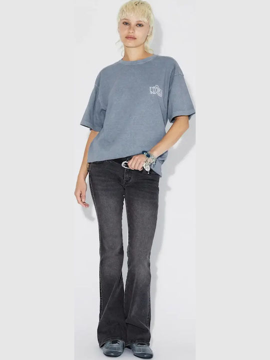 T-shirt Washed Blue Utopia