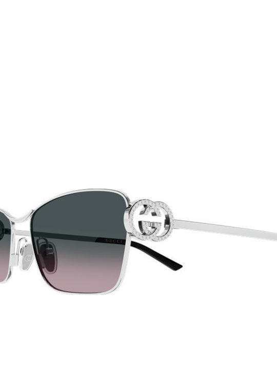 Gucci Unisex Sonnenbrillen mit Silber Metallrahmen und Spiegel Gläser GG2045S 002
