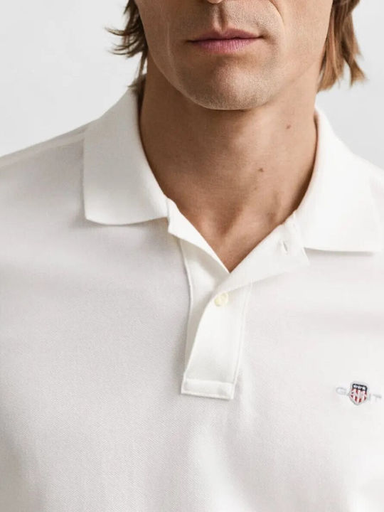 Pique Shield Polo Мъжка Тениска С Къс Ръкав Бяла