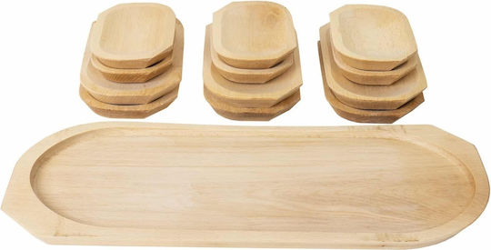 Serving Platters Cheese Wooden 55x22x2.5cm 13 Pieces